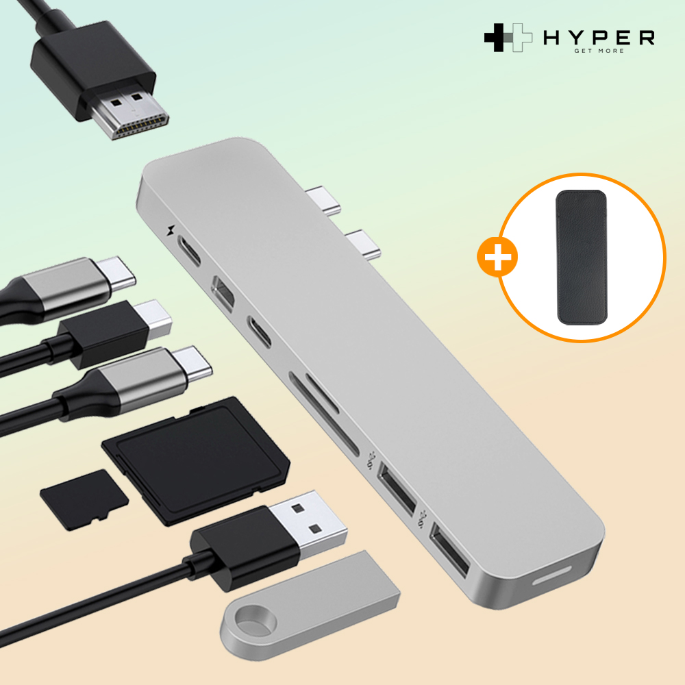 하이퍼드라이브 맥북허브 PC 노트북 hdmi 연결 확장 분배기 C타입 8포트 멀티허브