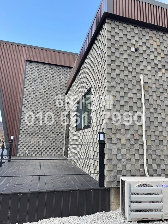 현무암타일 체스 100x100x12T, 100x100x30T / 하다건재 시공사례