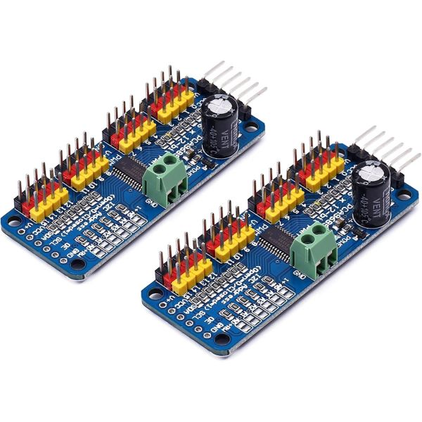 싱글 보드 컴퓨터 미니 PC 틸렌 로봇 PCA9685 16채널 12비트 PWM 서보 모터 드라이버 I2C IIC 모듈 MG90 MG995용 아두이노 라즈베리... 