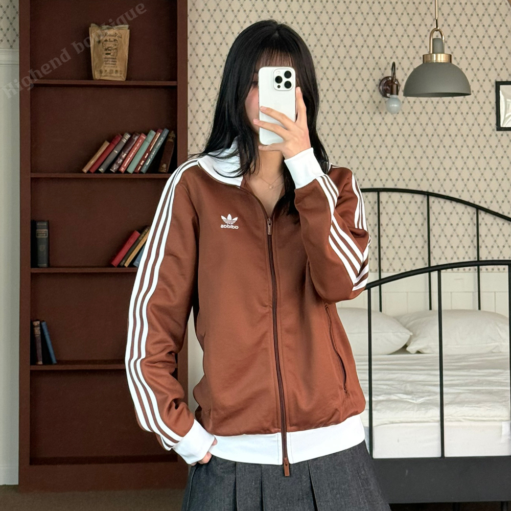 아디다스 져지 저지 트레이닝복 트레이닝 셋업 츄리닝 세트 브라운, S - 상세 이미지 4