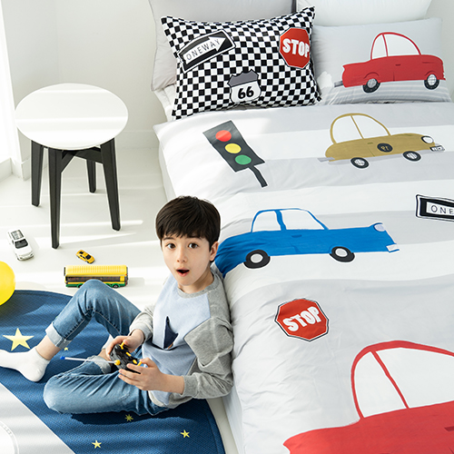 키즈 알러지 사계절 무봉제 누빔 이불커버 베개세트 레이싱 (자동차), S.SS(싱글.슈퍼싱글겸용)