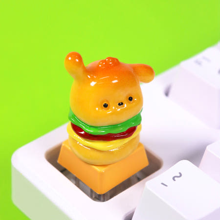 쫑긋멍 강아지 햄버거 캐릭터 포인트 기계식 키보드 키캡