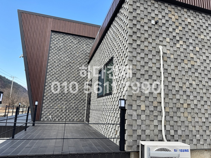 현무암타일 체스 100x100x12T, 100x100x30T / 하다건재 시공사례