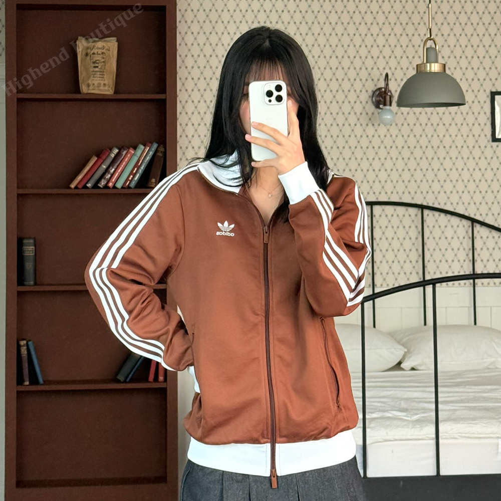 아디다스 져지 저지 트레이닝복 트레이닝 셋업 츄리닝 세트 브라운, S - 상세 이미지 5