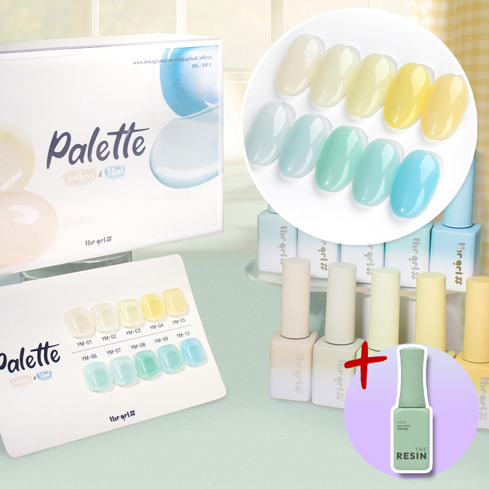더젤샵 팔레트 옐로우&민트 시럽젤 10종세트
