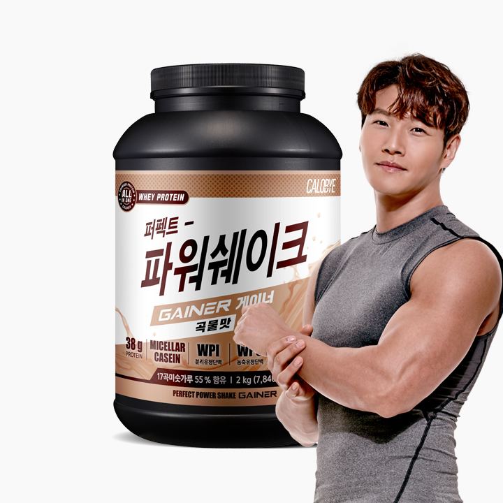 칼로바이 퍼펙트 파워 쉐이크 게이너 김종국 프로틴 단백질 곡물맛, 2kg, 1개