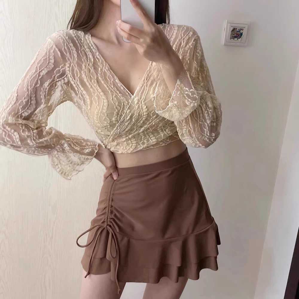 여성원피스수영복 비치웨어 비키니 온천 수영복 세트 - 상세 이미지 3