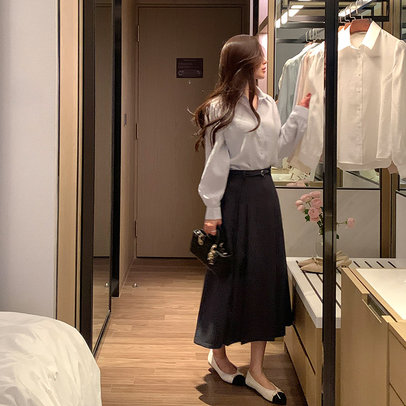벨트 플리츠 롱 스커트 sk7218 - 상세 이미지 3