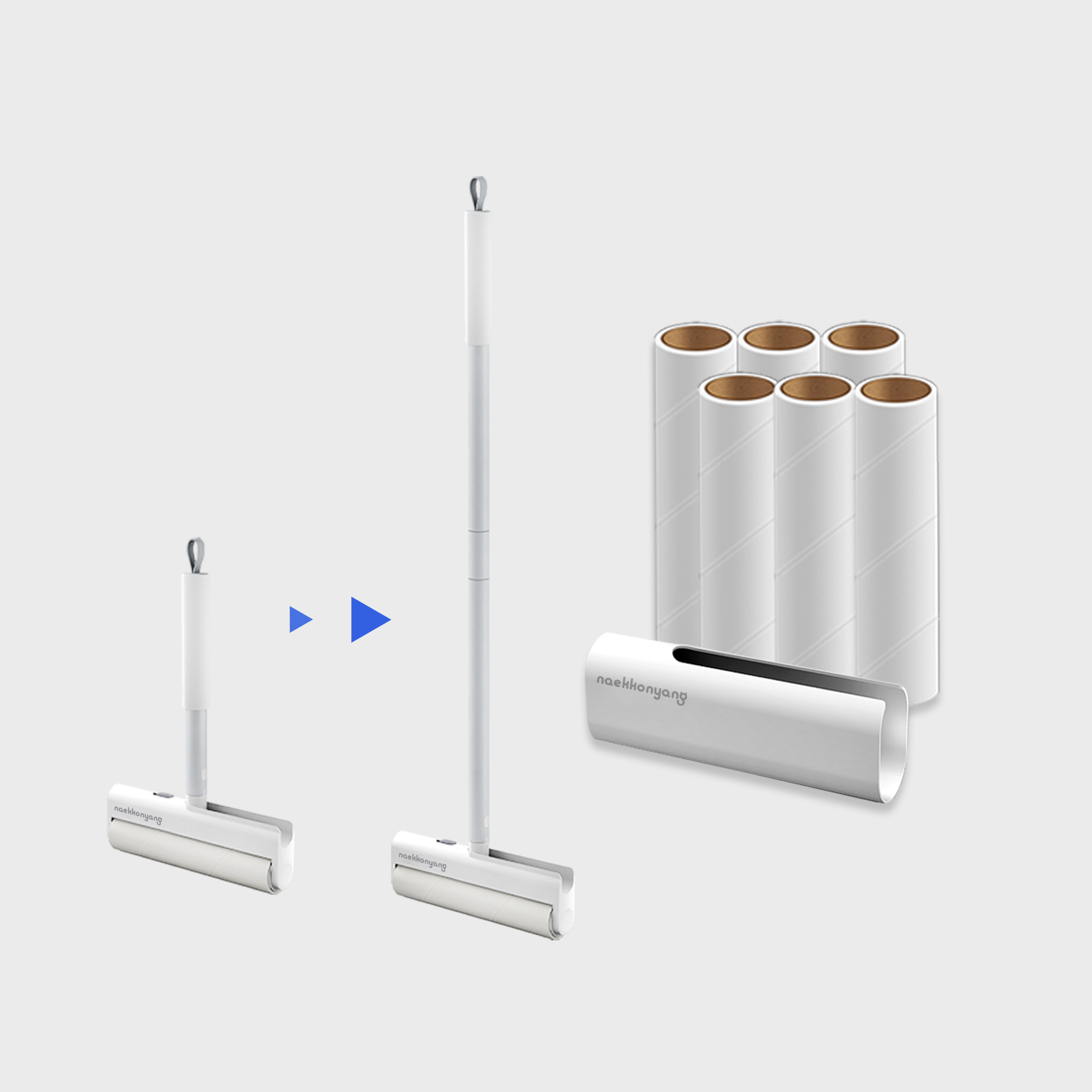 토르 돌돌이 22cm 대형 사선컷팅 90도 회전 테이프클리너 본품+리필3봉(6p)+연장봉Set