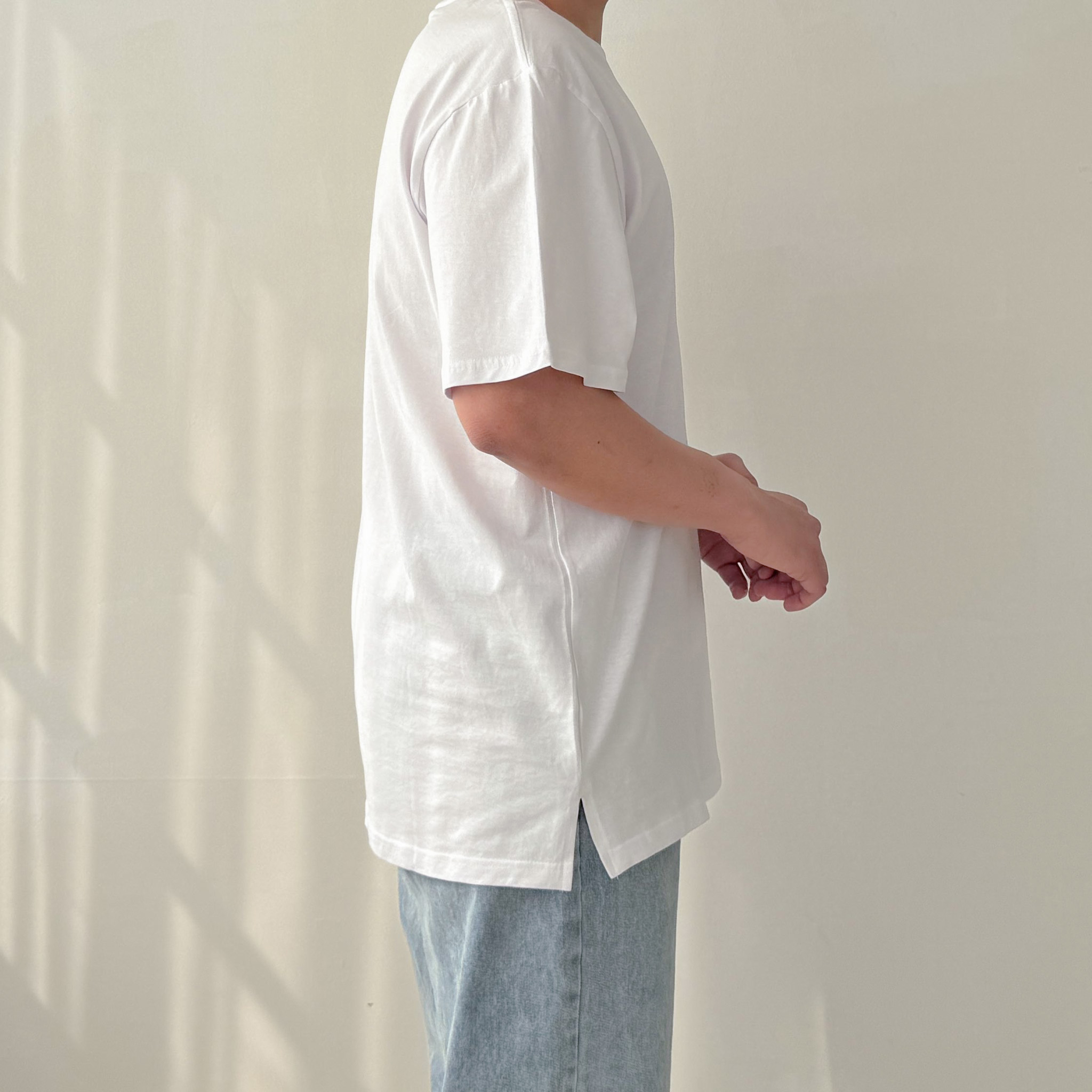 1+1 흰색면티 남자레이어드티 20수 반팔 흰티 - 상세 이미지 3