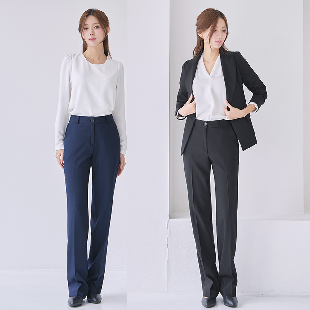 여성 정장 바지 빅사이즈 면접 슬랙스 [심플형 바지] 제품 이미지
