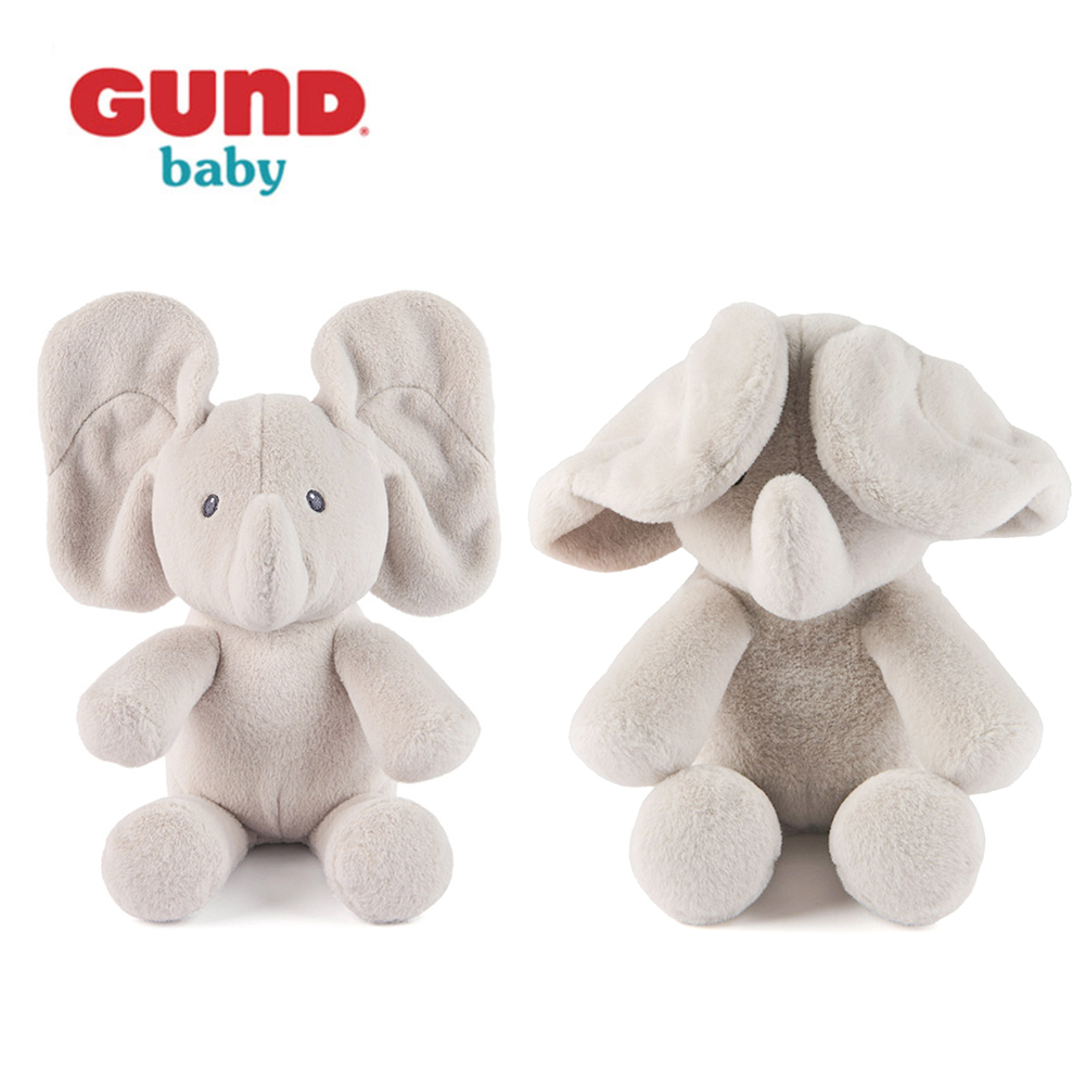 코끼리 까꿍인형 30cm 보들보들 움직이는 아기동물인형 KC인증 - 상품 이미지