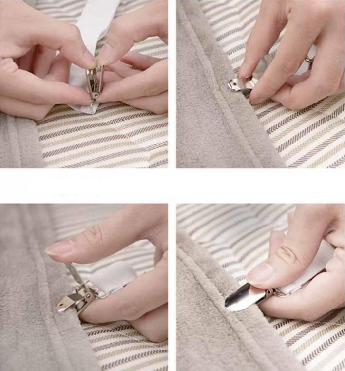 침대시트고정밴드 이불커버고정 침대고정핀 매트리스집게 2P