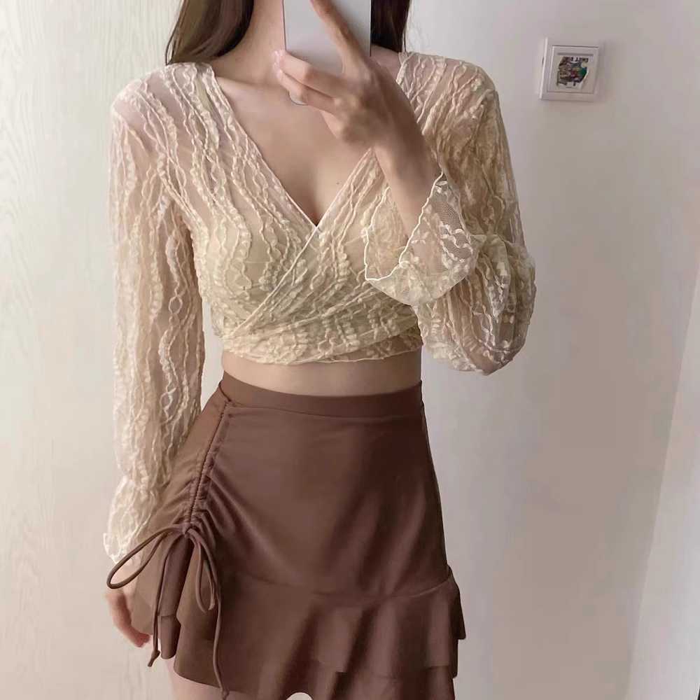 여성원피스수영복 비치웨어 비키니 온천 수영복 세트 - 상세 이미지 4