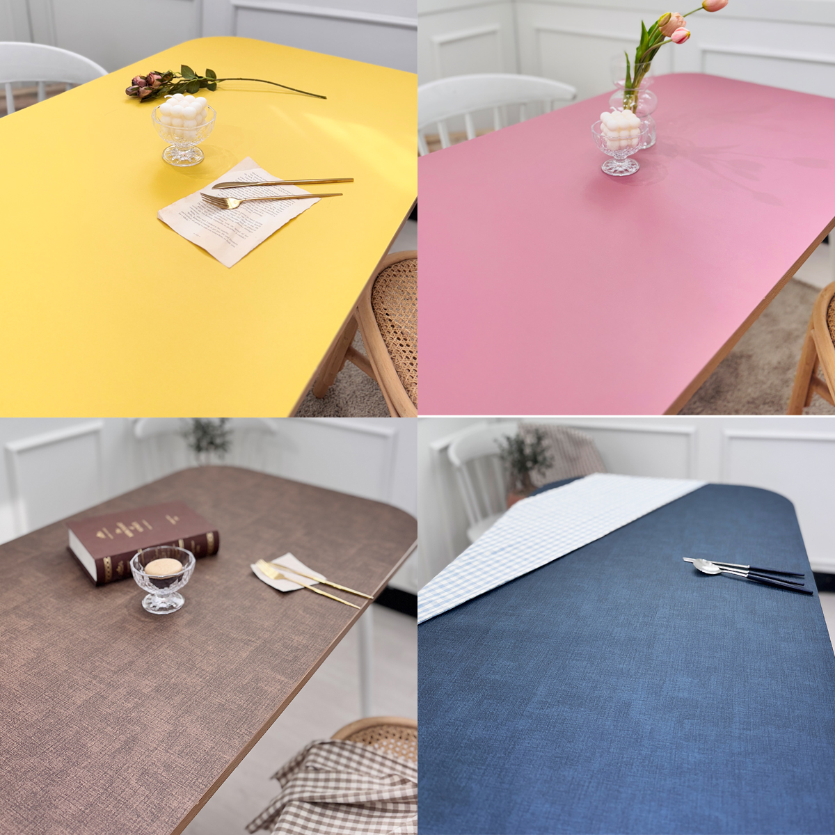 주문제작 가죽 테이블매트 식탁매트 깔개 패드 맞춤 사각 방수 양면 유리대용 AL70110