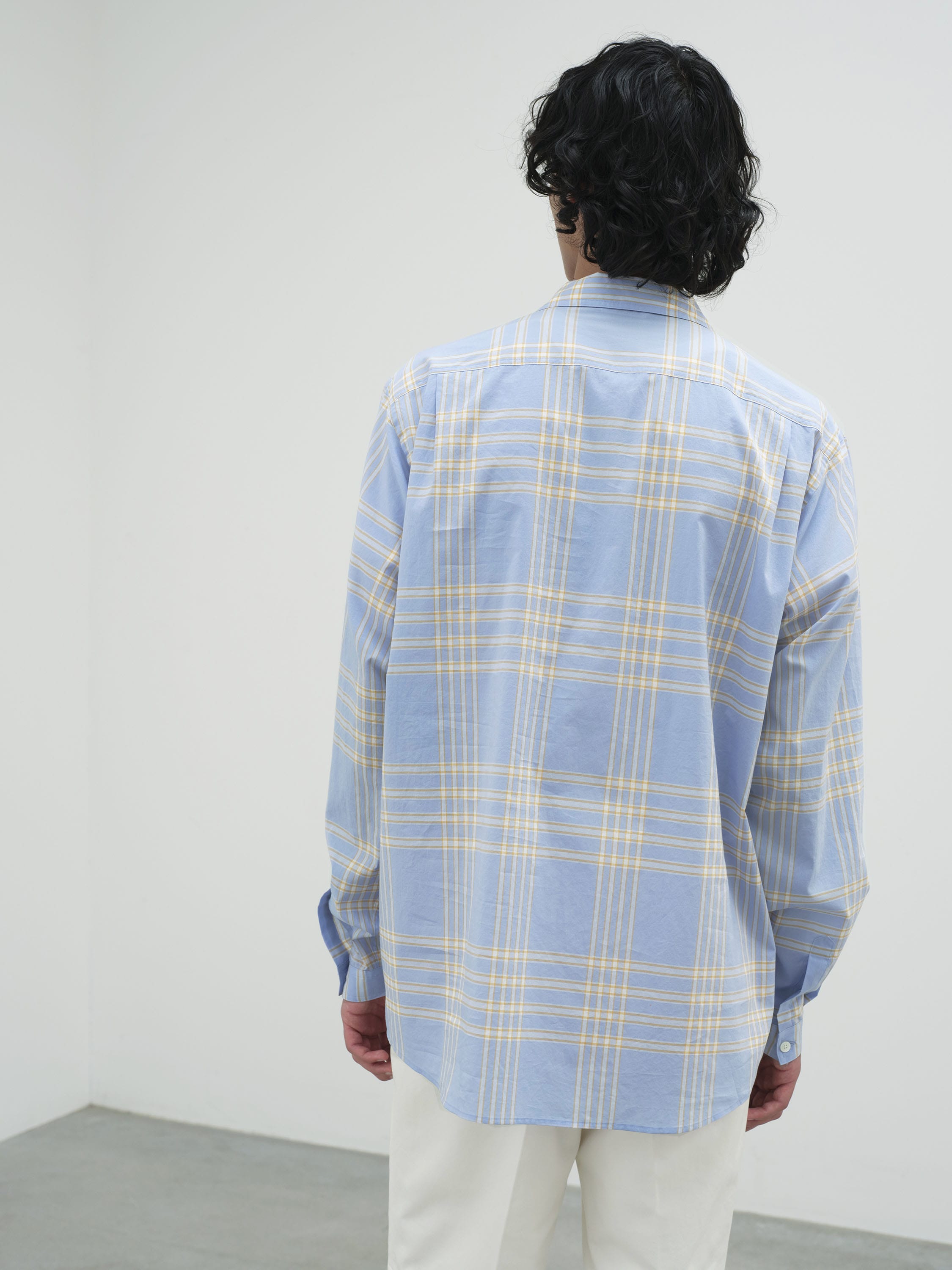 오라리 AURALEE 워시드 핀스 타입라이터 체크 P/O 셔츠 25SS A25SS02TC - 상세 이미지 4