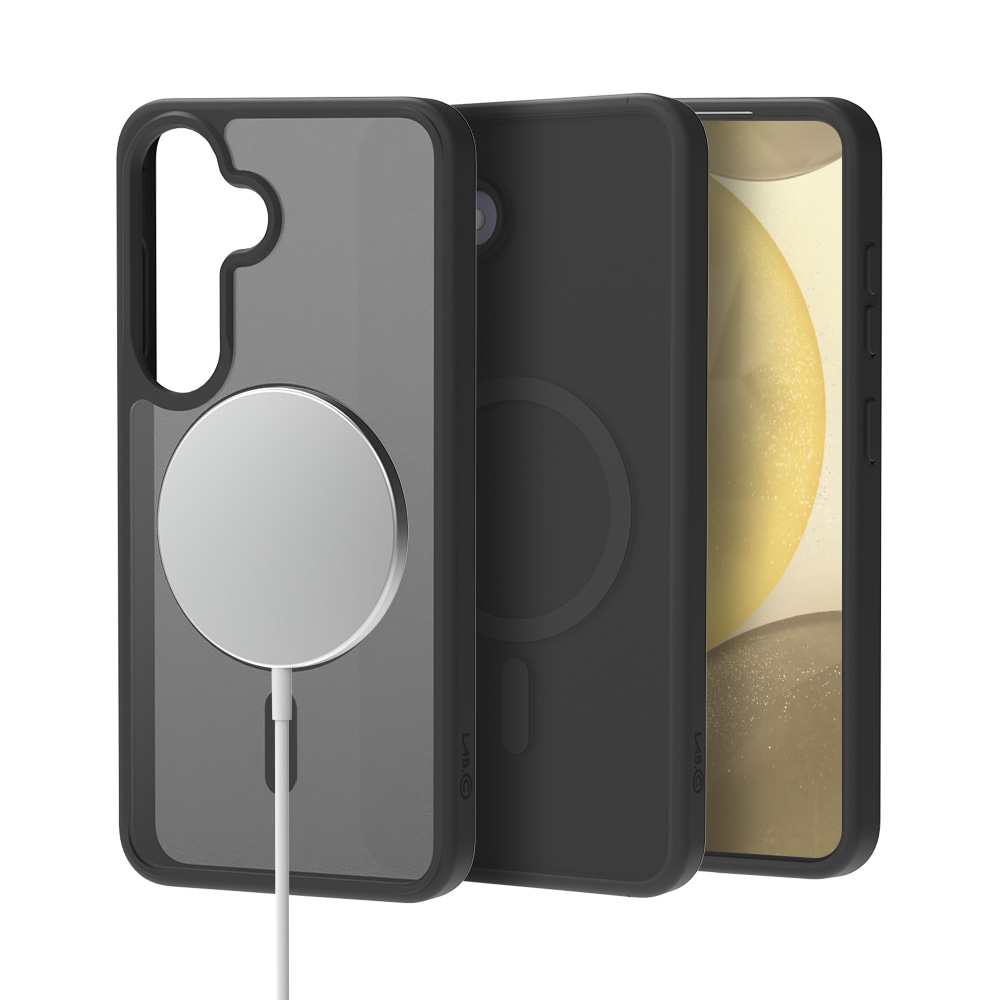 랩씨 지문방지 맥세이프 케이스 최강 2배자력 변색방지 마그넷 커버 매트 블랙, 갤럭시S24 플러스
