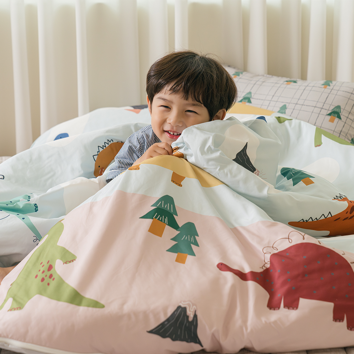 키덜트 취향저격 먼지없는 사계절 알러지케어 이불커버 베개세트 디노랜드 (공룡), S.SS(싱글.슈퍼싱글겸용)