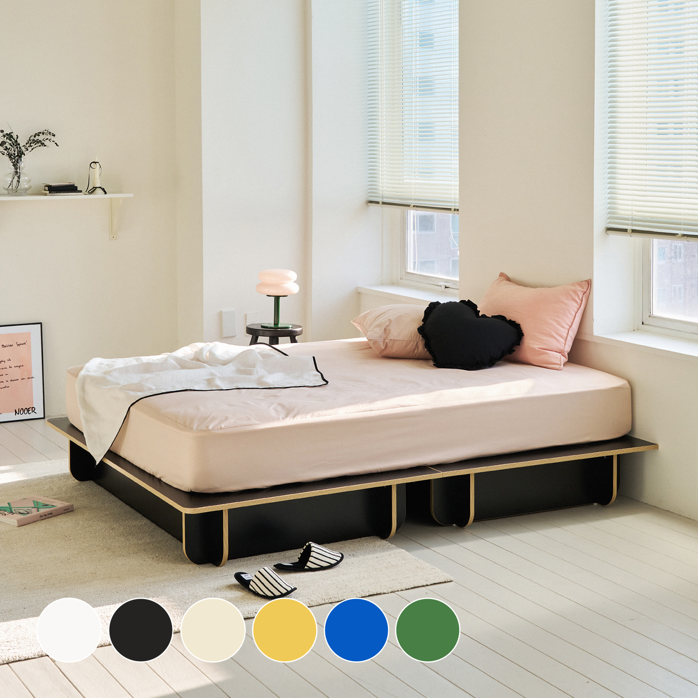 누어 룬드 무헤드 평상형 파운데이션 싱글 슈퍼싱글 침대 프레임 S/SS