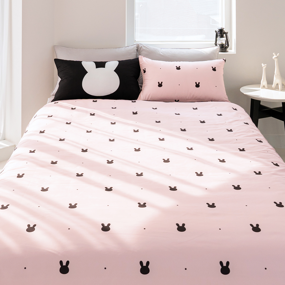 키덜트 취향저격 먼지없는 사계절 알러지케어 이불커버 베개세트 래빗퐁 (토끼), S.SS(싱글.슈퍼싱글겸용)