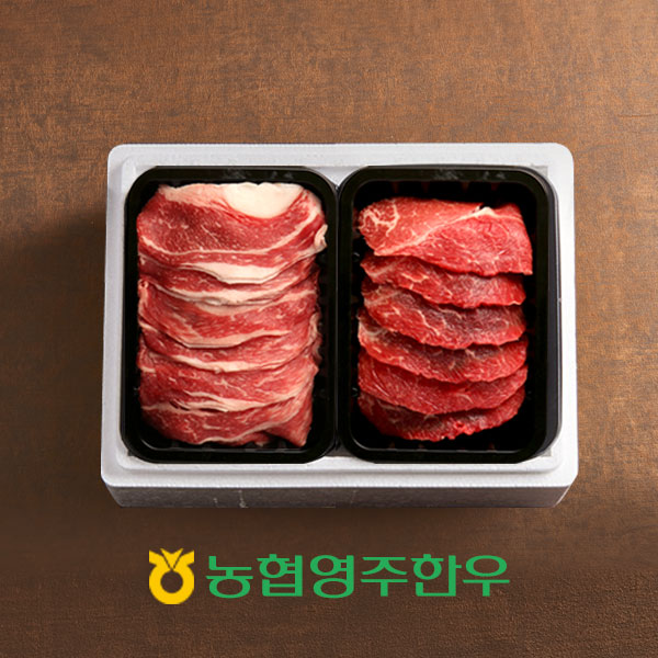 [농협영주한우]1++ 3초구이 차돌모듬한판 4호 / 총 600g (차돌박이,모듬구이) / 와사비+참소스 증정 : 작심밀도