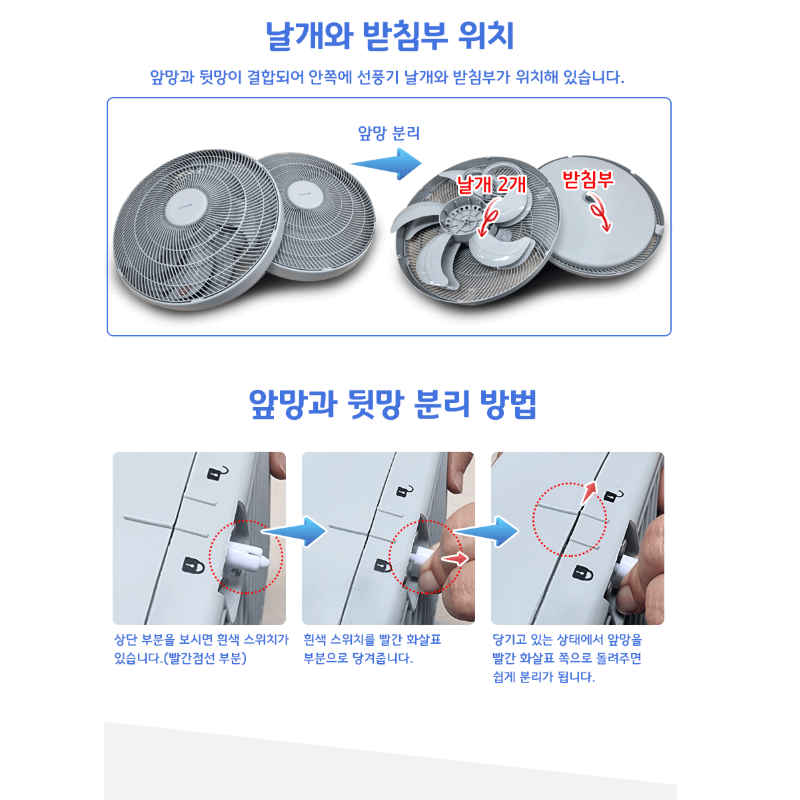 캐로스 대형선풍기 양면형 식당 공장 창고 산업용 40cm (16인치) - 상세 이미지 3