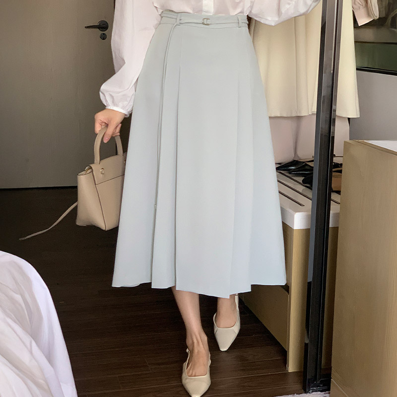 벨트 플리츠 롱 스커트 sk7218 - 상세 이미지 5