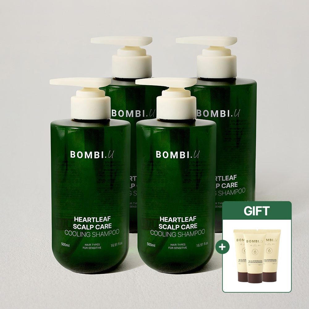 봄비유 어성초 티트리 민감성 두피 쿨링 케어 약산성 샴푸​​​​​​​ 500ml 4개 - 상품 이미지