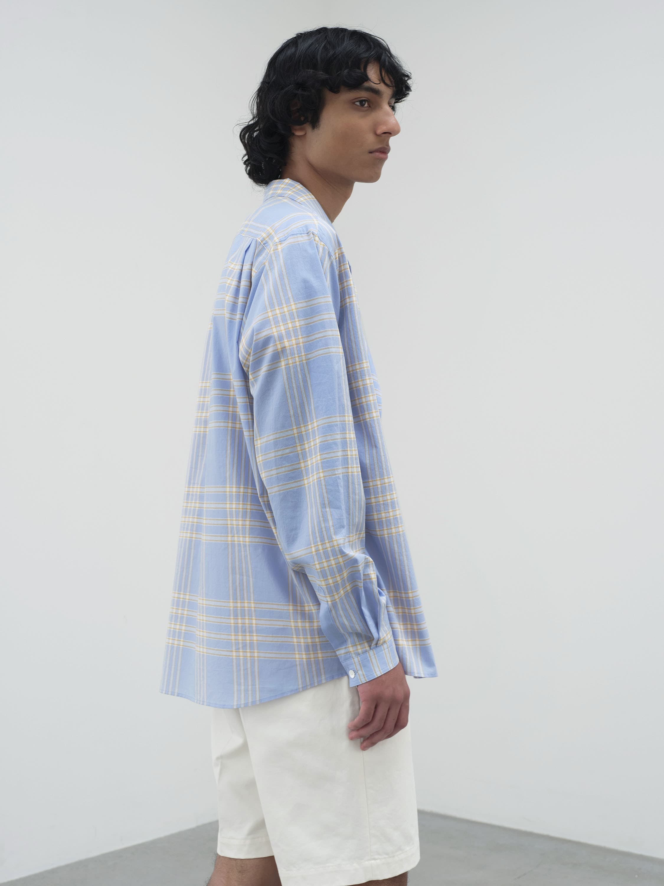 오라리 AURALEE 워시드 핀스 타입라이터 체크 P/O 셔츠 25SS A25SS02TC - 상세 이미지 3