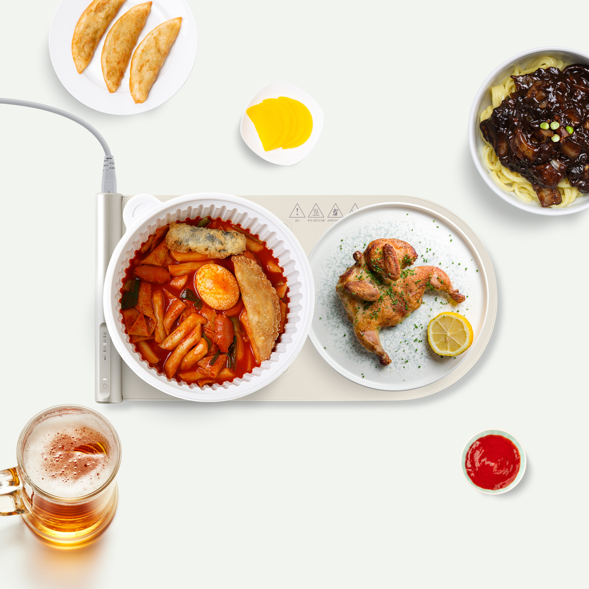 매직쉐프 푸드워머 음식보온기 다이닝 접이식 혼술아이템 2구