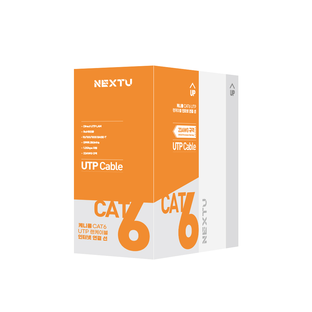넥스트유 케니롤 CAT6 UTP 케이블 랜선 제작 롤 드럼박스 100m, 레드 - 상품 이미지