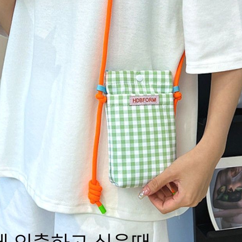 핸드폰가방 옆으로매는가방 학생 보조 캐릭터 속옷 방수 여행용파우치 오렌지 - 상세 이미지 3