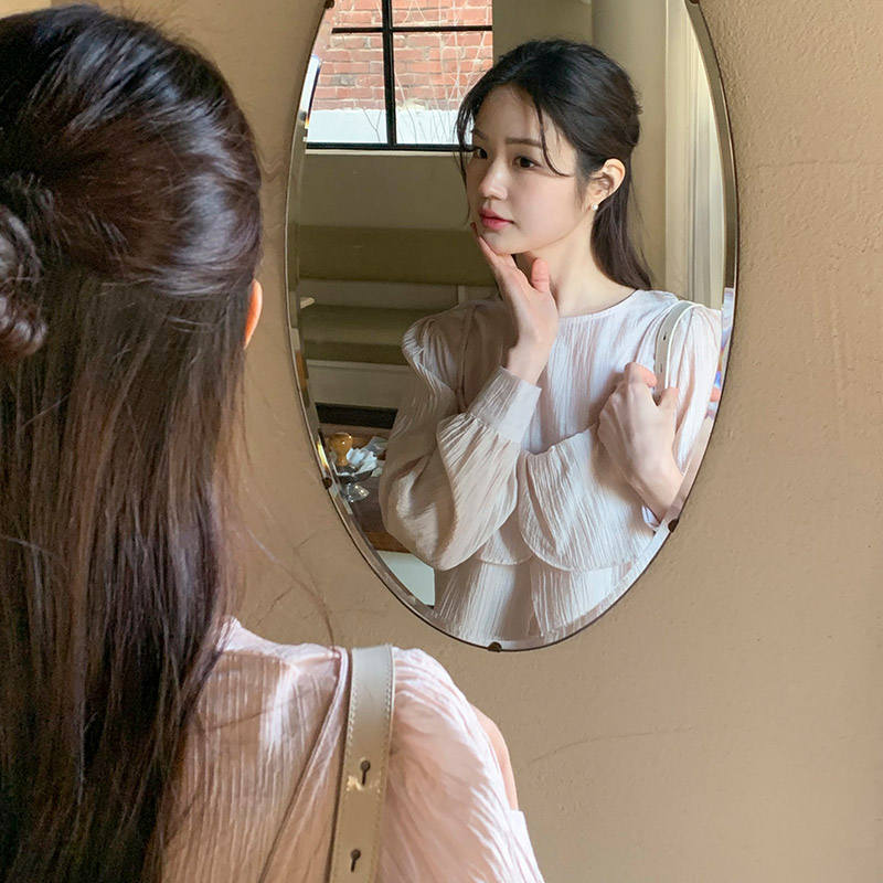 블러쉬 러플 뷔스티에 레이어드 블라우스 st2793 - 상세 이미지 3