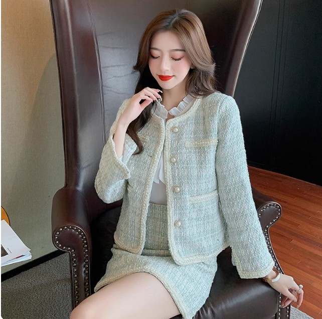 봄 가을 트위드 셋업 정장 스커트 세트 하객룩 상견례룩 데이트룩 오피스룩 - 상세 이미지 4