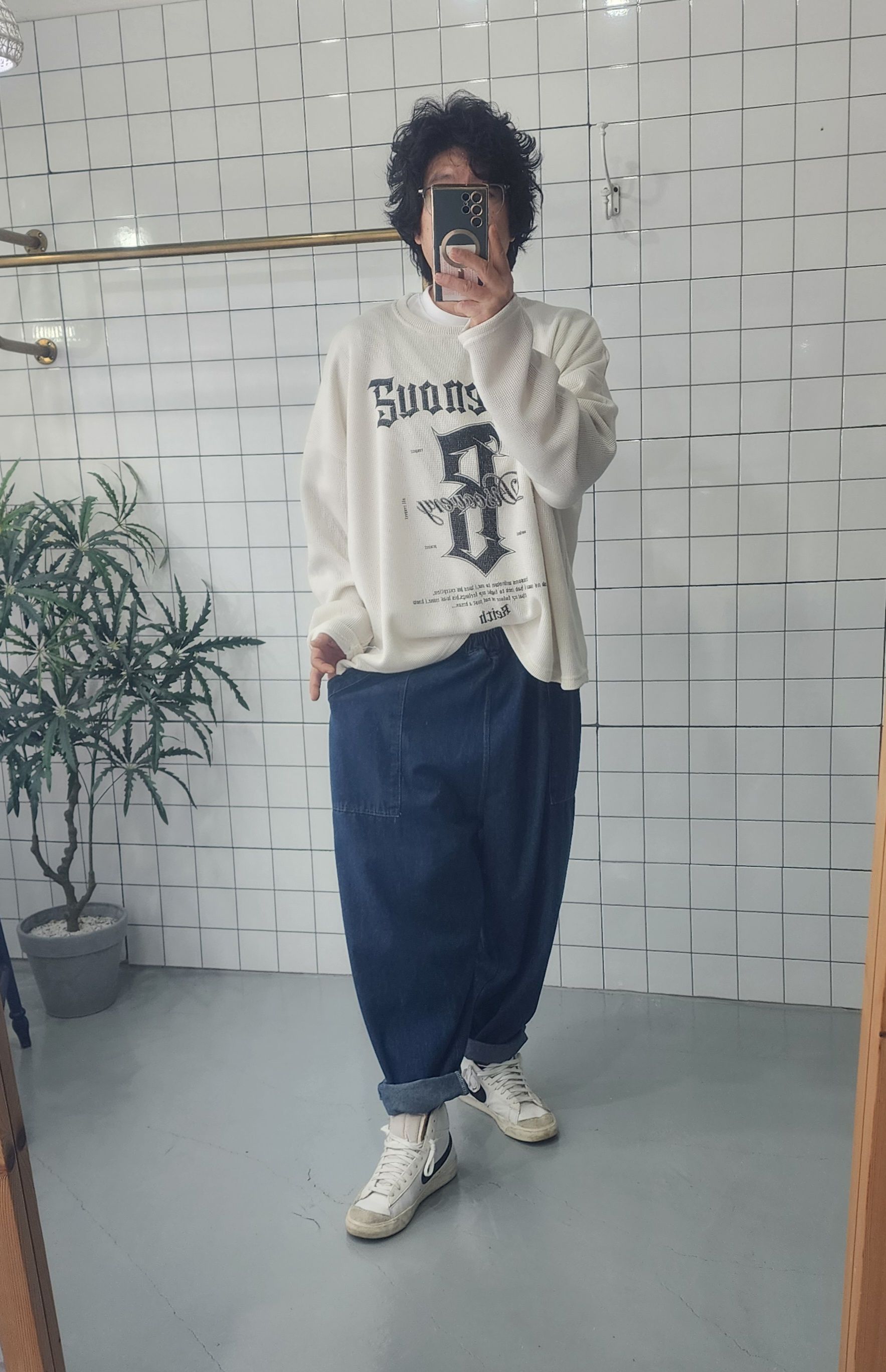 밴딩 빅 포켓 환절기 배기 청바지 이미지 7