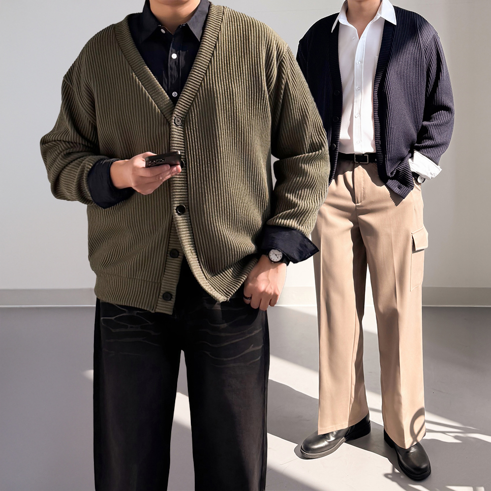 1+1 남자봄가디건 남자오버핏가디건 - 상세 이미지 3
