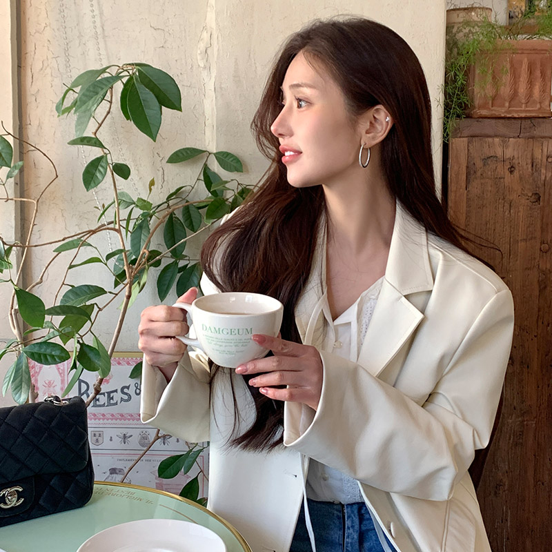 루넨 카라 싱글 하프 레더 블레이저 자켓 jk2985 - 상세 이미지 4