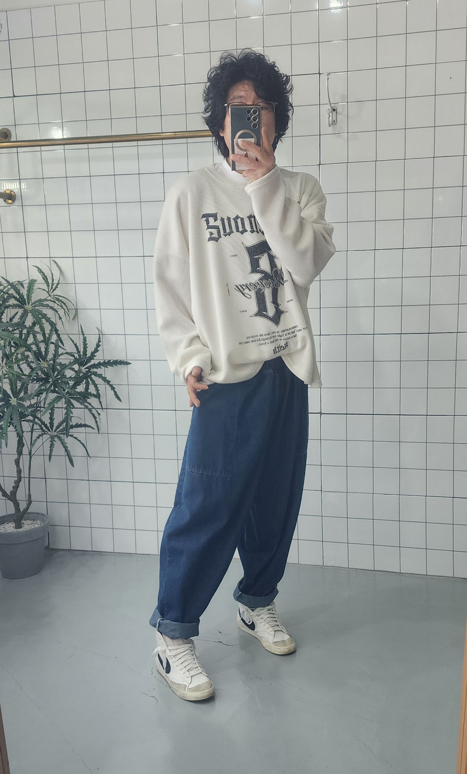 밴딩 빅 포켓 환절기 배기 청바지 이미지 6