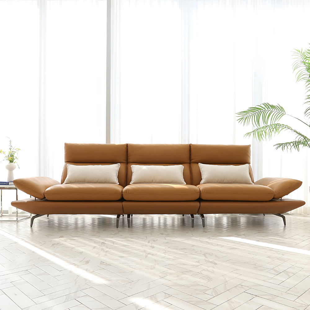 국내제작 더스틴 전체 이태리 천연가죽 면피 4인가죽쇼파 모듈소파 CL522