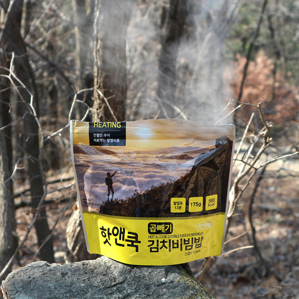 핫앤쿡 곱빼기 김치비빔밥 전투식량 비상식량 발열도시락 비화식 등산 캠핑 간편식 - 상세 이미지 3