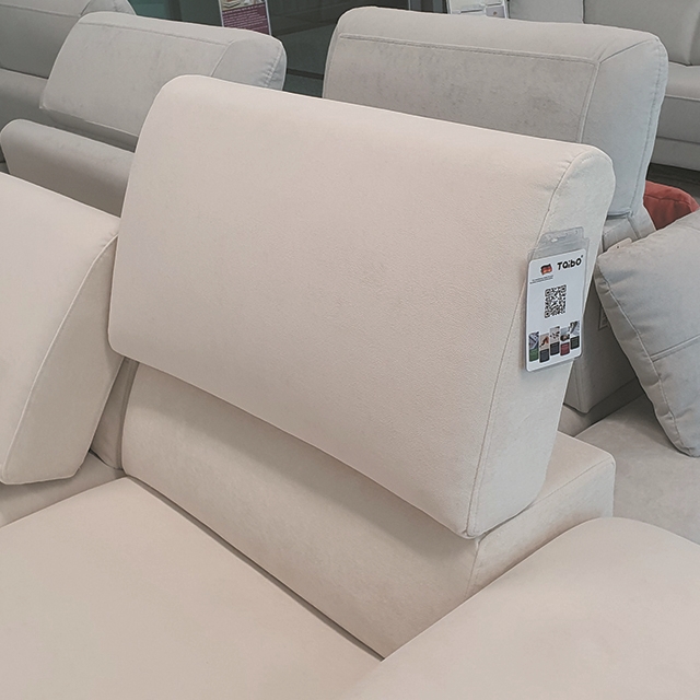 스코나 보르센 세투스 아쿠아텍스 패브릭 스윙 소파 스툴포함, 크림화이트, 4인용