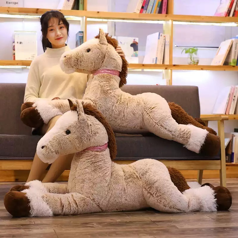 리얼 조랑말 인형 대형 말인형 동물 생일 선물 홈 소파 베개 피규어 포니 당나귀 - 상세 이미지 2