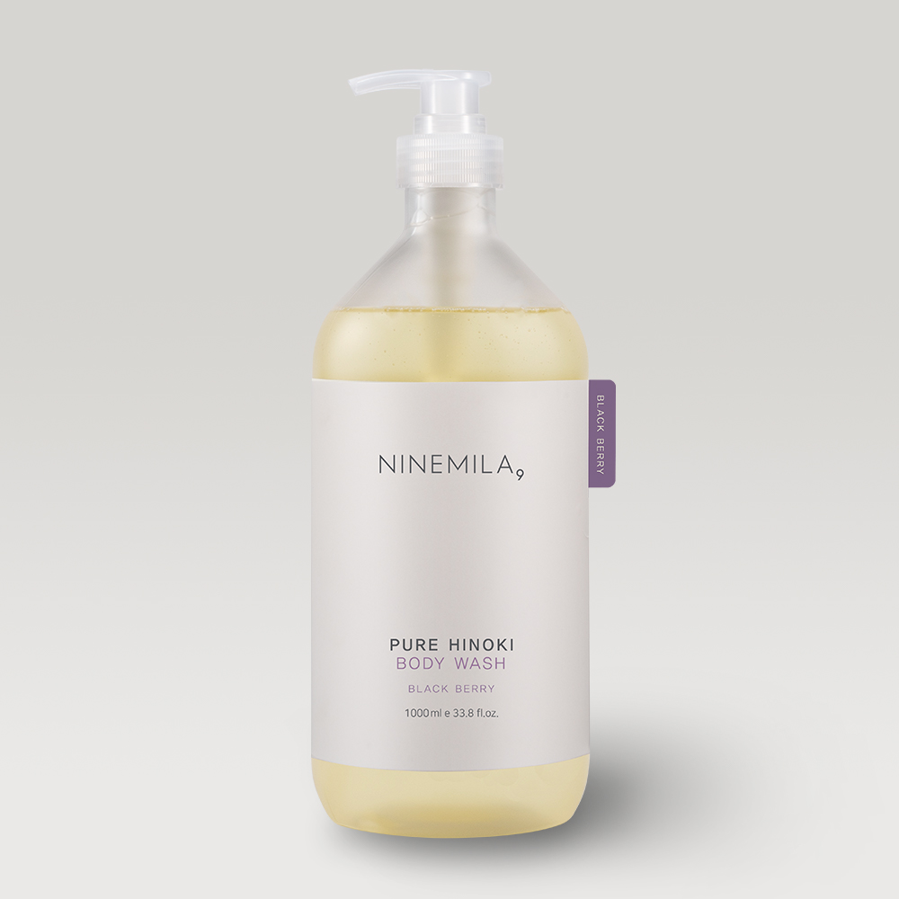 나인밀라 퓨어히노끼 바디워시 블랙베리향, 1L, 1개