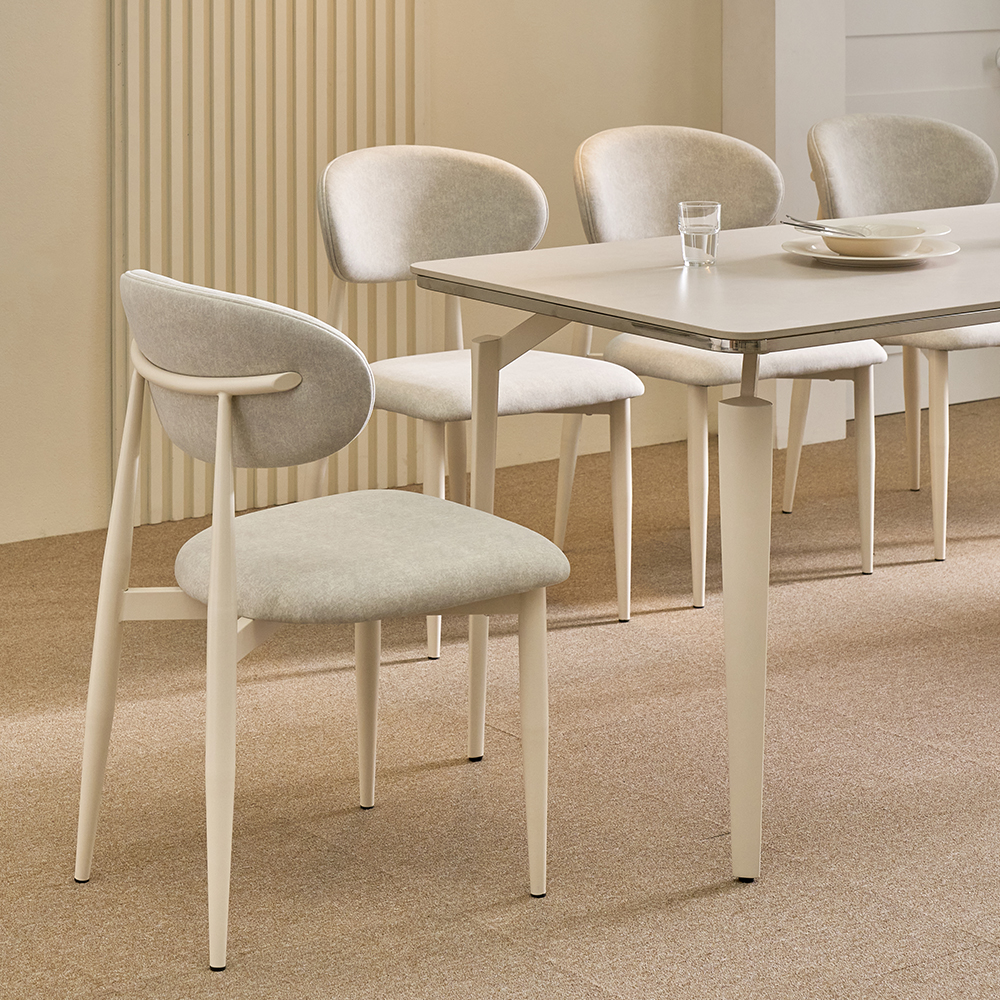 브린 1800 6인용 세트 다이닝 테이블 포세린 세라믹 식탁 의자6