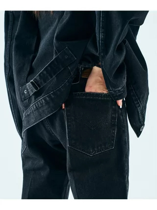 Levis 리바이스 x EDIFICE 517 TM 데님 팬츠 L29 블랙 이미지 6