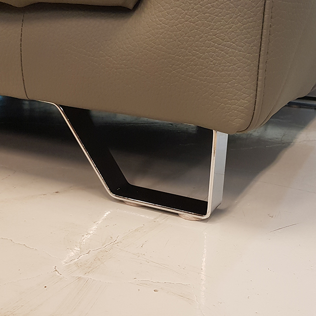 스코나 토피카 나파 가죽 헤드틸팅 코너형 소파 카우치 스툴미포함, 머드그레이, 6인용