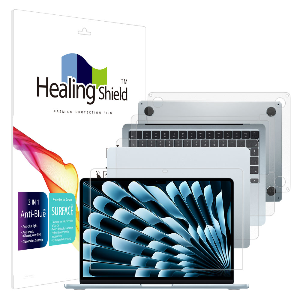 맥북에어13 M4 블루라이트차단 액정보호필름1매 외부3종