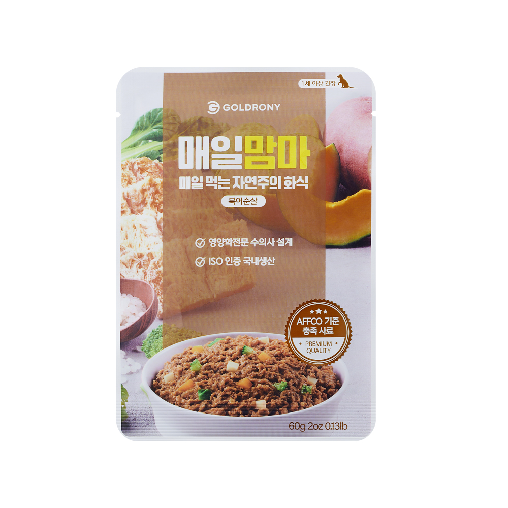 골드로니 매일맘마 북어 60g 강아지 실온보관 화식사료