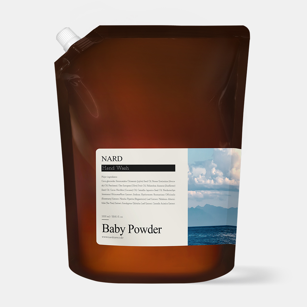 [1개] 나드 리프레쉬 퍼퓸드 핸드워시 리필 1L 베이비파우더 향