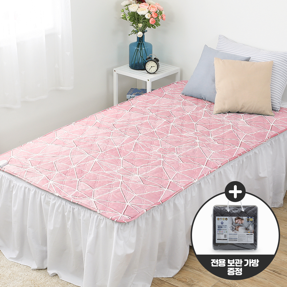 곰표한일 워셔블 전기요 온열매트 캠핑 크로크핑크 싱글